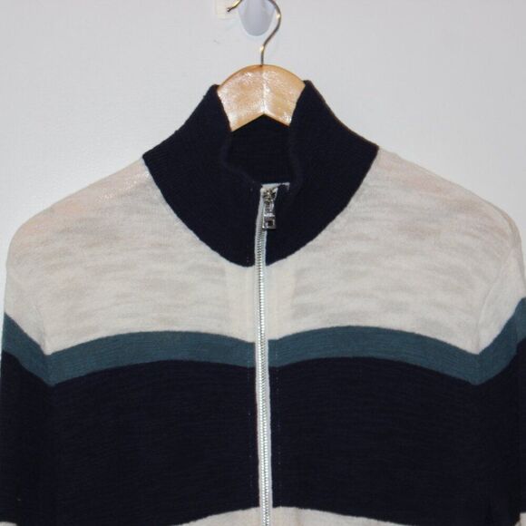 Club Monaco Slub Striped mockneck sweater Bomber Jacket  Sweater Men’s  SzSmall - Picture 6 of 11